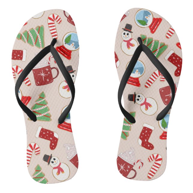Weihnachts-Illustrationsmuster Flip Flops (Fußbett)