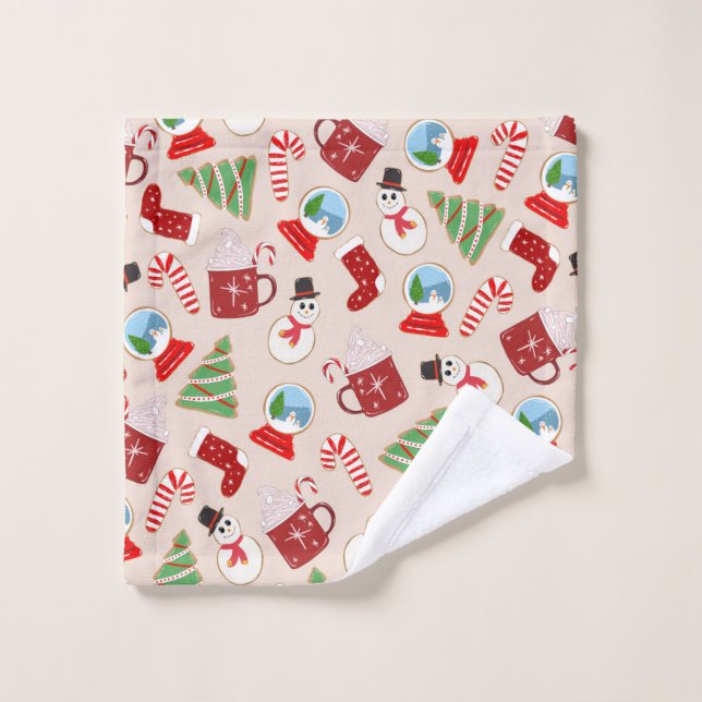 Weihnachts-Illustrationsmuster Waschlappen (Waschlappen)