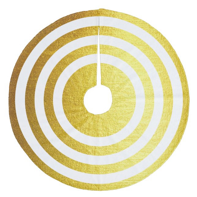 Weihnachts-Imitate Gold gestreifter Baumrock Fleece Weihnachtsbaumdecke (Vorderseite)