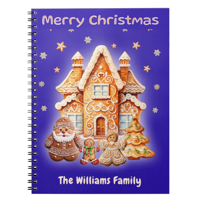 Weihnachts-Individuelle Name Gingerbread Einzigart Notizblock (Vorderseite)