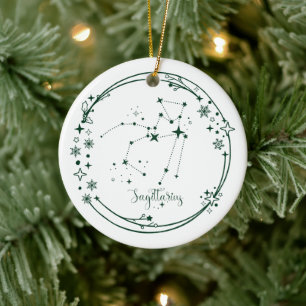 Weihnachts-Individuelle Name Sagittarius Zodiac Gr Keramik Ornament