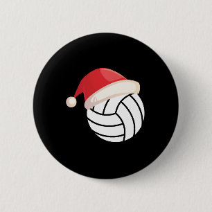 Weihnachts-Inspiriertes Design für Volleyball-Lieb Button
