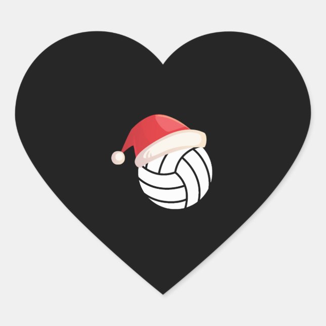 Weihnachts-Inspiriertes Design für Volleyball-Lieb Herz-Aufkleber (Vorderseite)
