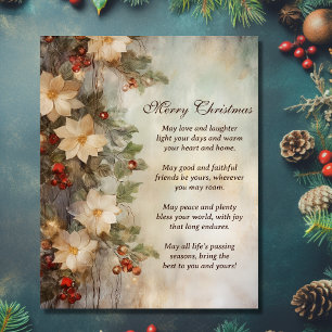 Weihnachts-Irischer Segen   Schöne Winterblumen Poster
