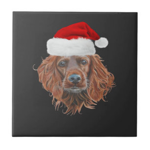 Weihnachts-Irish-Setter-Klassik-T-Shirt Fliese