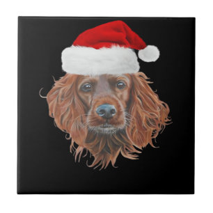 Weihnachts-Irish-Setter-Klassik-T-Shirt Fliese