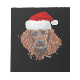 Weihnachts-Irish-Setter-Klassik-T-Shirt Notizblock