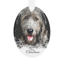 Weihnachts Irish Wolfhound Acrylschmuck