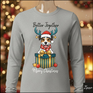 Weihnachts-Jack-Russell-Rentier-Geschenk-Grafik Tri-Blend Shirt