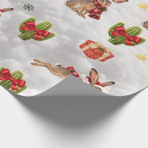Weihnachts-Jackrabbits-Geschenkpapier