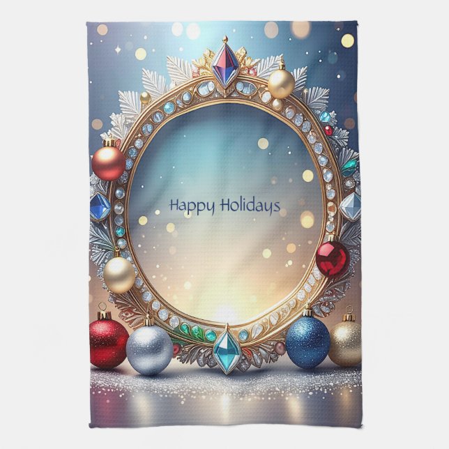 Weihnachts Jewel Frame Holiday Küchentücher (Vertikal)