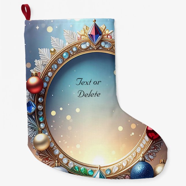Weihnachts Jewel Frame Holiday Strumpf Großer Weihnachtsstrumpf (Vorderseite)