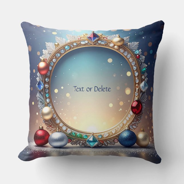 Weihnachts Jewel Frame Holiday Throw Kissen (Vorderseite)