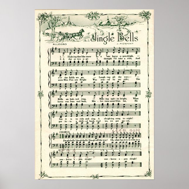 Weihnachts-Jingle Bells Poster (Vorne)