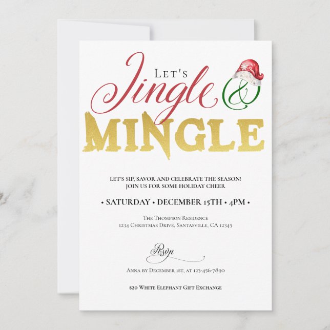 Weihnachts-Jingle Mingle Weihnachten Weihnachten W Einladung (Vorderseite)