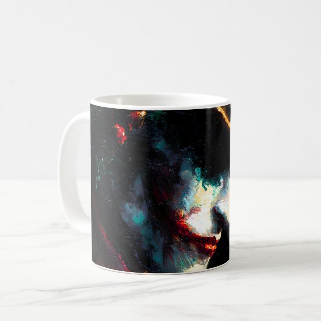 Weihnachts-Joker-Portrait Kaffeetasse (Vorderseite Links)