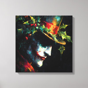 Weihnachts-Joker-Portrait Leinwanddruck