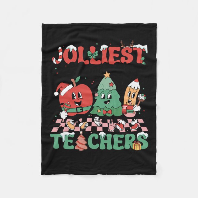 Weihnachts-Jolest-Haufen Lehrer Niedlich Groovy X Fleecedecke (Vorderseite)