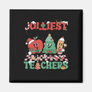 Weihnachts-Jolest-Haufen Lehrer Niedlich Groovy X Magnet