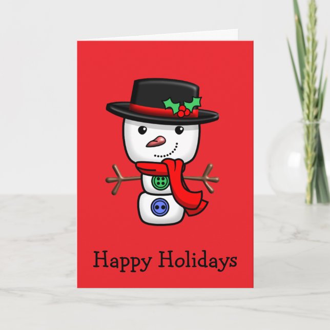 Weihnachts-Jolly-Snowman-Faltenkarte Dankeskarte (Vorderseite)