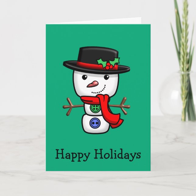 Weihnachts-Jolly-Snowman-Faltenkarte Dankeskarte (Vorderseite)