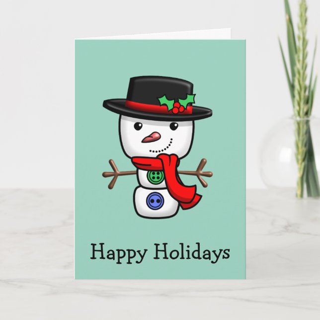 Weihnachts-Jolly-Snowman-Faltenkarte Dankeskarte (Vorderseite)