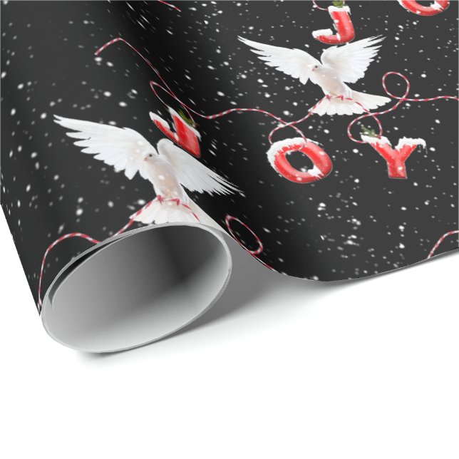 Weihnachts-Jove-Taube und Schneeflocken Geschenkpapier (Rolleneckpunkt)