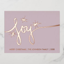 Weihnachts-Joy Blush-Hand-Buchstaben gepresst Folien Feiertagspostkarte