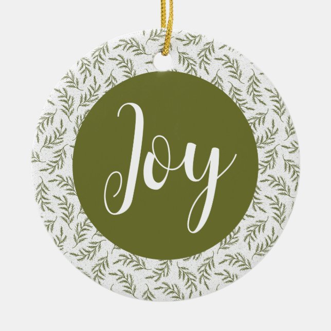 Weihnachts-Joy Custom Familienurlaub Foto Keramik Ornament (Vorne)