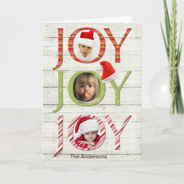 Weihnachts Joy Custom Foto Holiday Karte (Vorderseite)