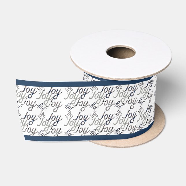 Weihnachts-Joy-Hahnentrittmuster und Tartan-Muster Satinband (Spule)