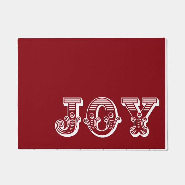 Weihnachts Joy Red Background Holiday Doormat Fußmatte (Vorderseite)