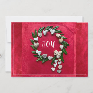 Weihnachts-Joy Rot/Weiß-Kraut-Flat Holiday Card Feiertagskarte