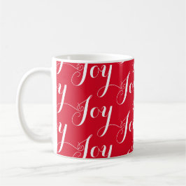 Weihnachts-Joy Typografie Pattern Holiday Red Whit Kaffeetasse
