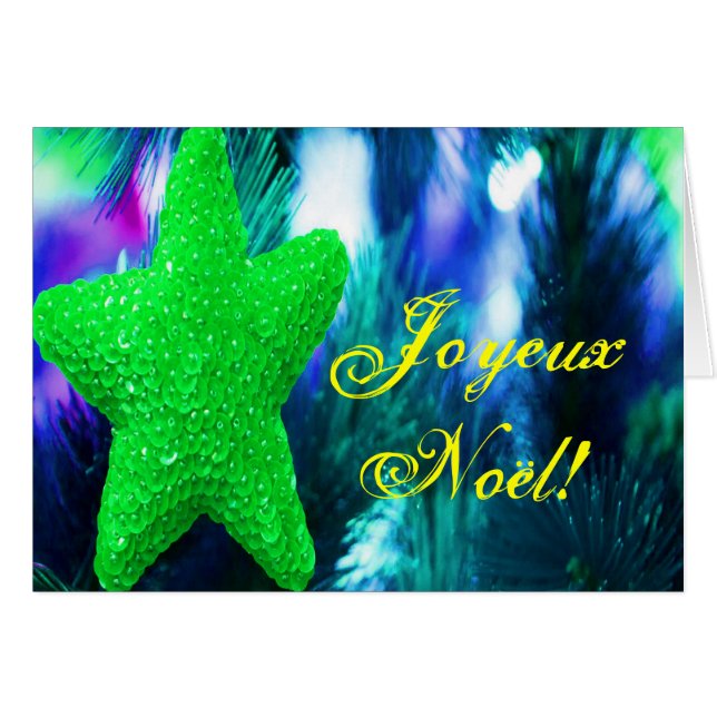 Weihnachts Joyeux Weihnachten Green Christmas Star (Vorderseite (Horizontal))