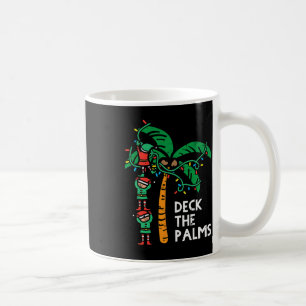Weihnachts-Juli-Elfen schmücken die Palme Lustiges Kaffeetasse