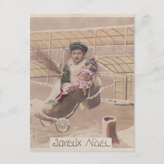 Weihnachts-Junge fliegen Fantasie Feiertagspostkarte
