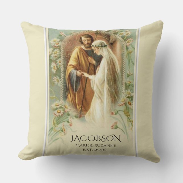 Weihnachts-Jungfrau Mary St. Joseph Wedding Kissen (Vorderseite)