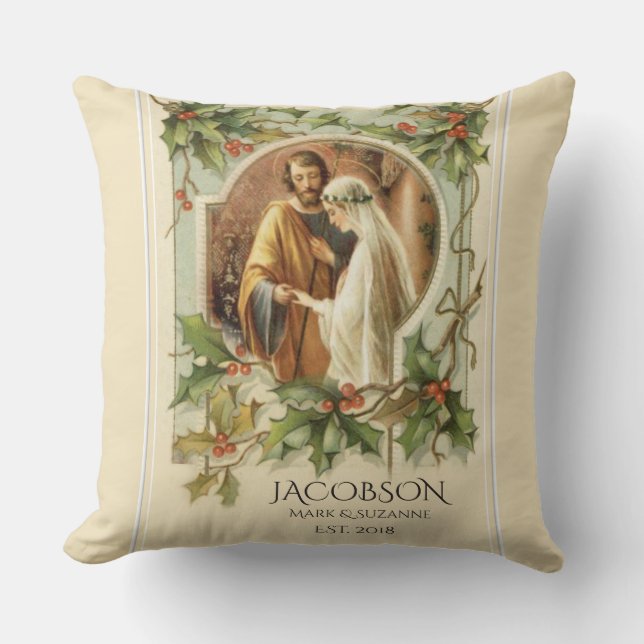 Weihnachts-Jungfrau Mary St. Joseph Wedding Kissen (Vorderseite)