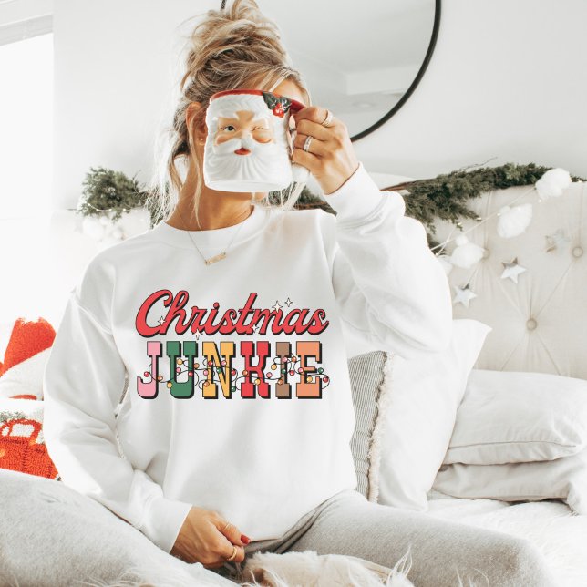 Weihnachts-Junkie-Sweatshirt, Festive Graphic Sweatshirt (Von Creator hochgeladen)