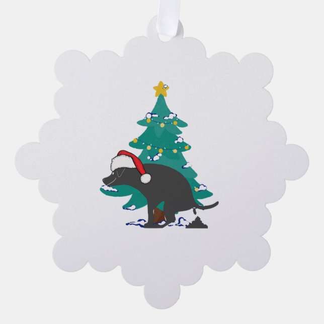 Weihnachts kackend Hunde Ornament Karte (Vorderseite)