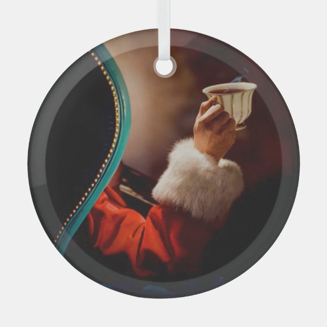 Weihnachts-Kaffeepause Weihnachten Ornament Aus Glas (Vorderseite)