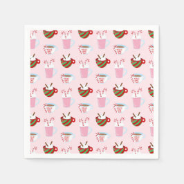 Weihnachts-Kakao-Muster Serviette