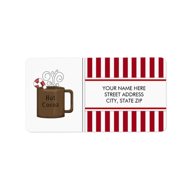 Weihnachts-Kakaoadresse Mailing Labels Adressaufkleber (Vorne)