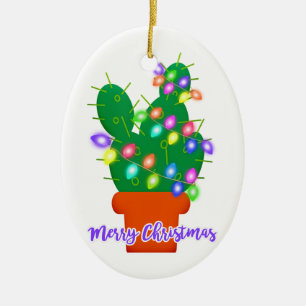 Weihnachts-Kaktus Keramik Ornament