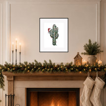 Weihnachts-Kaktus mit Lichtern