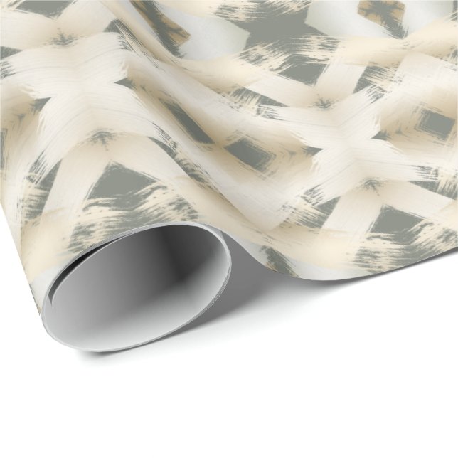 Weihnachts Kaleidoskop Gold Pinselstriche Geschenkpapier (Rolleneckpunkt)