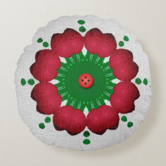 Weihnachts Kaleidoskop Pillow Rundes Kissen (Vorderseite)