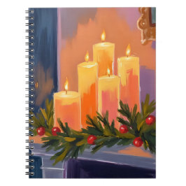 Weihnachts-Kamin-Kerzen-Girlande Notizblock