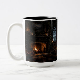 Weihnachts-Kaminfenster Schwarze Tasse